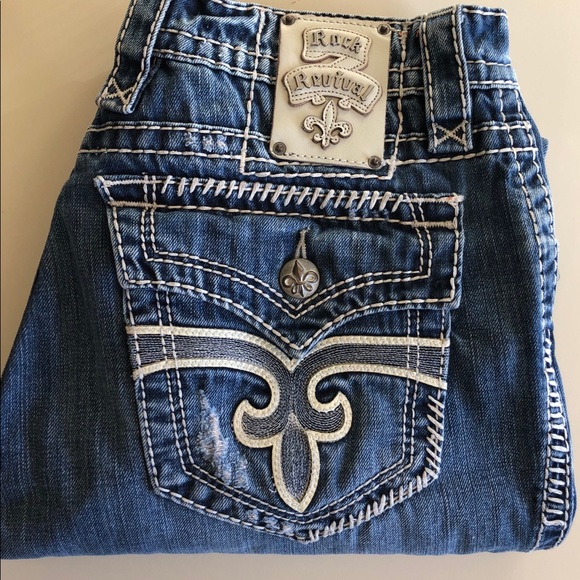 Mens Rock Revival Kinston Jeans Sz 32 